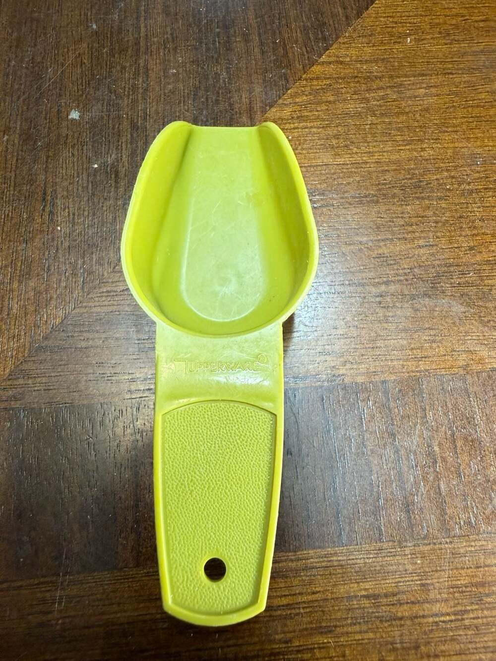 Tupperware Scoop #878 Avocado Green Canister Spoon Vintage